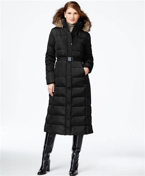 michael kors long black puffer coat|More.